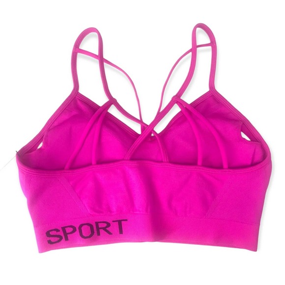 DKNY Sport Low Impact Fitness Sports Bra Pink - Picture 5 of 9